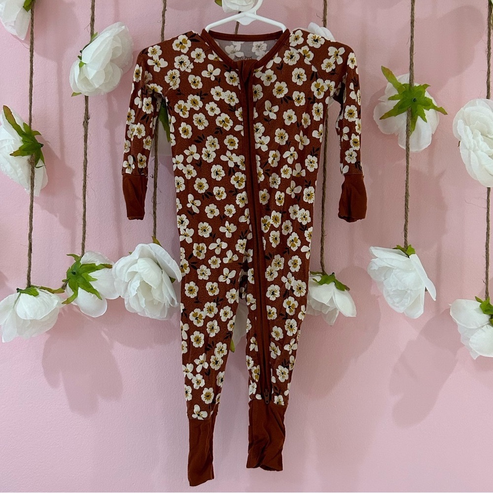 Little Sleepies Mocha Blossoms Zippy 3-6 month